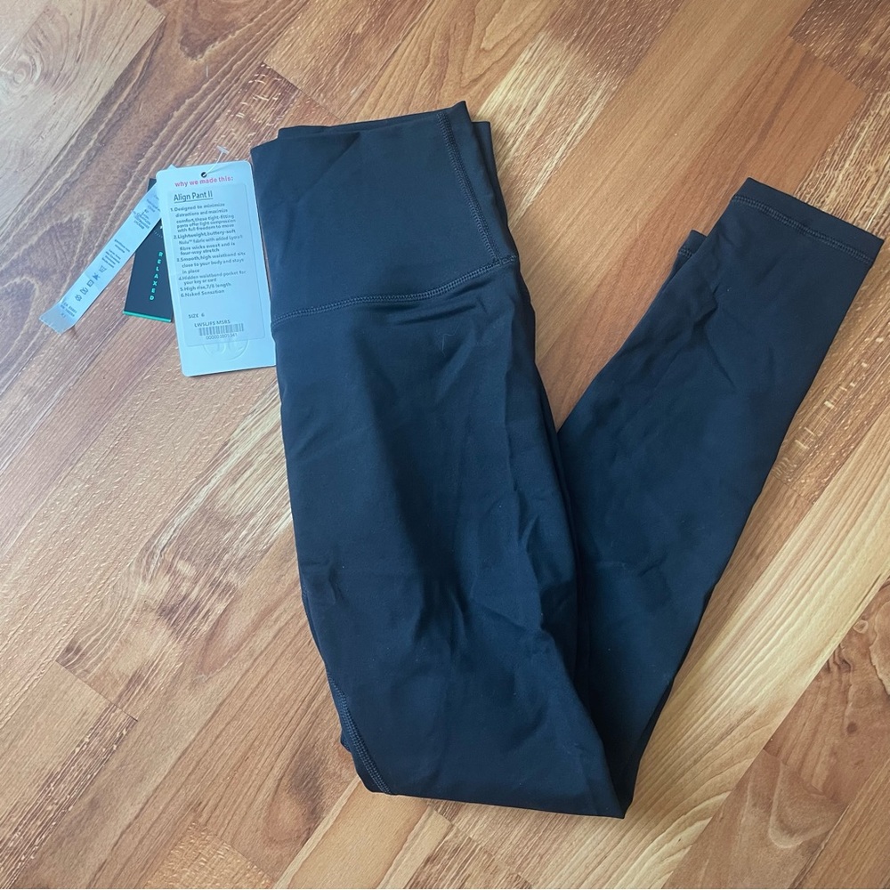 Brand New Lululemon Black Align Pant II - Size 6